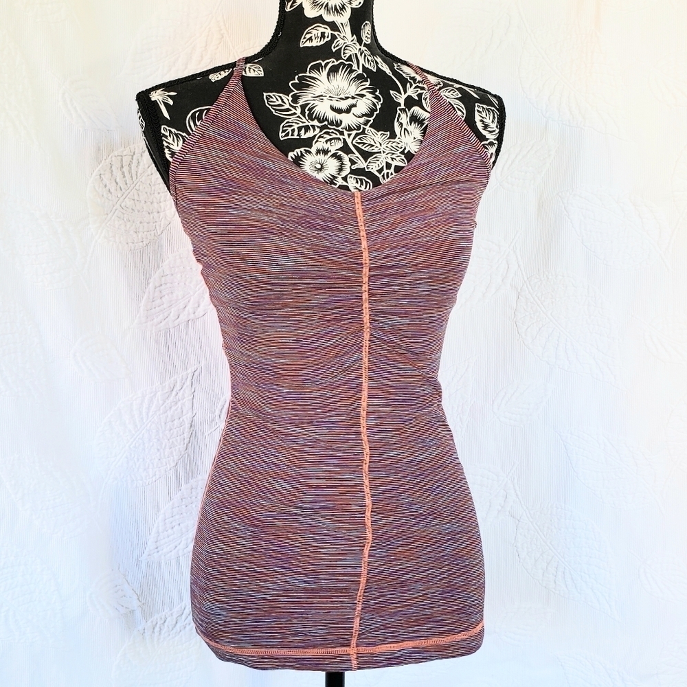 Lululemon Cross Back Purple And Orange Womens Tank Top Size 4